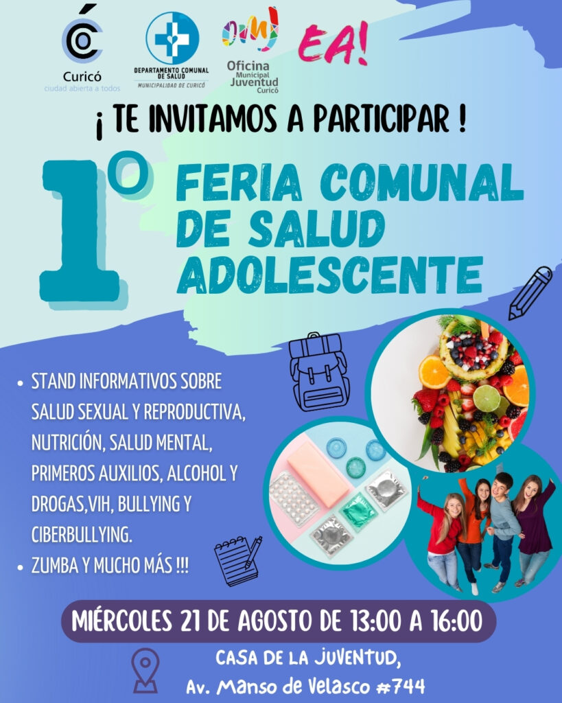 En agosto se realizará la primera feria de salud adolescente en Curicó 1 FERIA DE SALUD ADOLESCENTE POST