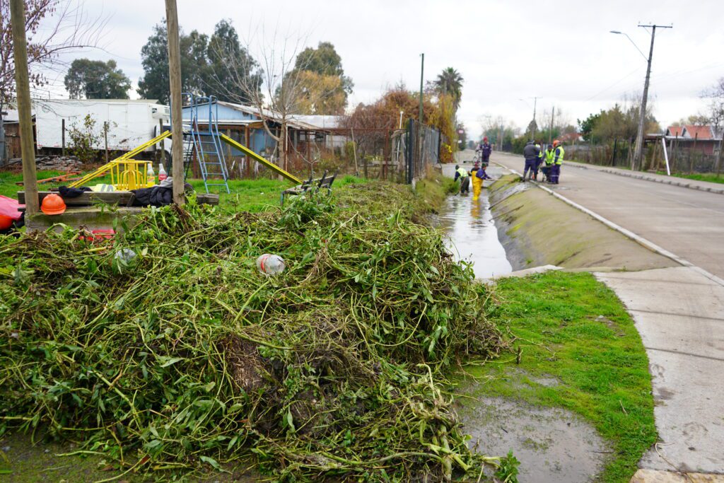 Municipio de Curicó intensifica limpieza de canales para prevenir desbordes e inundaciones 1 Foto Trabajo Limpieza Canales 1