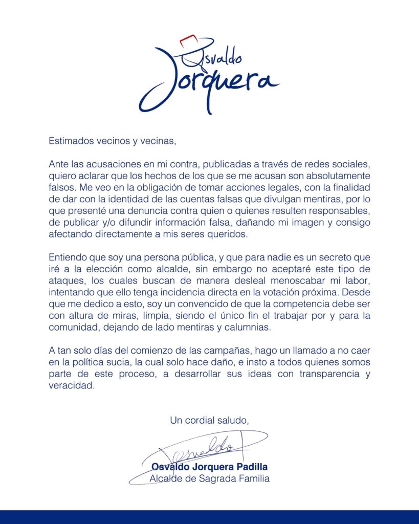 Alcalde de Sagrada Familia rechaza acusaciones y anuncia acciones legales por difamación en redes sociales 2 457023263 17869979454170072 5243126361075191302 n