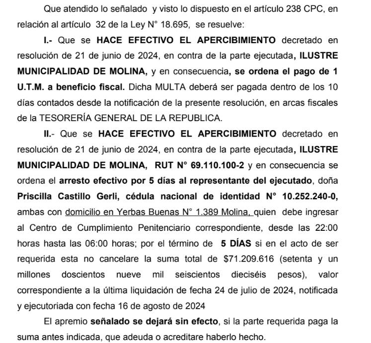 Juzgado de Molina Ordena Arresto de la Alcaldesa de Molina por incumplimiento de pago: "Existe una orden de arresto indico Castillo" 4 457499457 122133334370325790 1995154965007597121 n