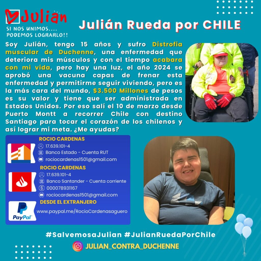 Este domingo llega a Curicó: Campaña "Julián rueda por Chile" busca recaudar fondos para tratamiento vital 3 68976fa1 747f 4fcf 8330 88b67e4e1026