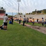 Atletas de Sagrada Familia en el Estadio La Granja