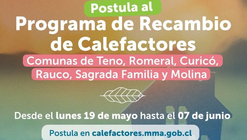 Abren subsidio para recambio de calefactores en siete comunas del Maule