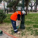 Municipio curicano refuerza obras de restauracion y pintura en Plaza de Armas