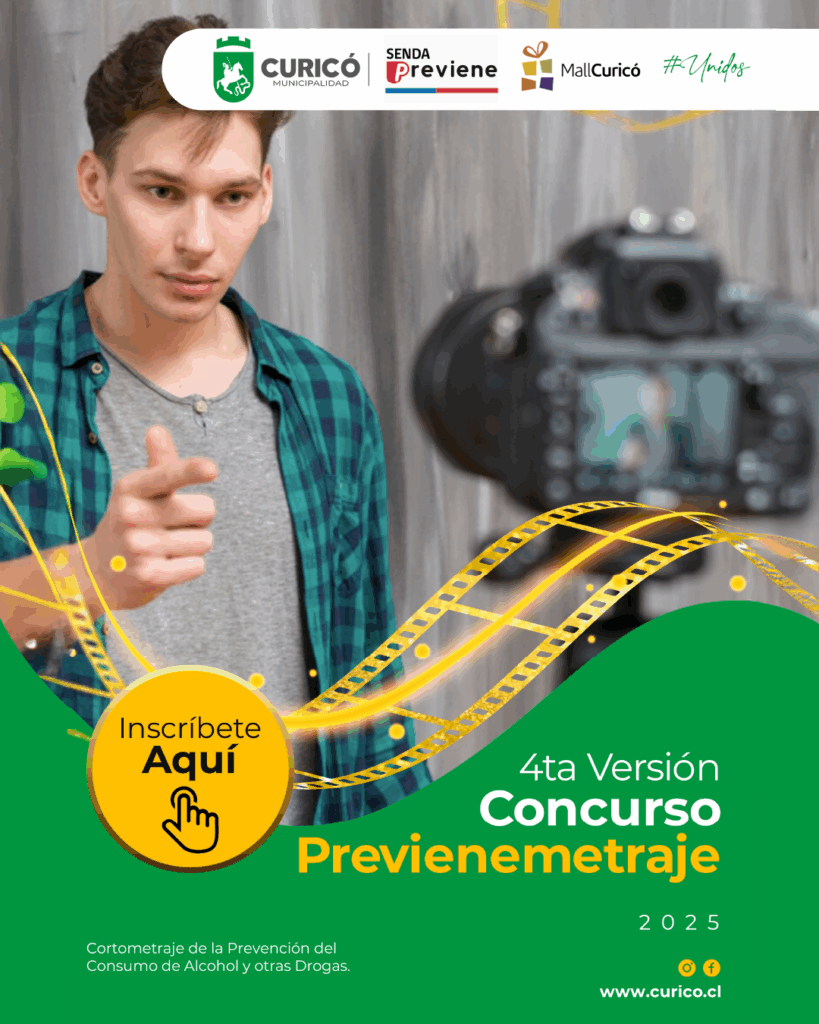 Curicó: Prepara la 4° versión del concurso “Previenemetraje” 1 Afiche Concurso Previenemetraje 2025 1 1