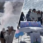 Viralizacion de revelacion de genero en Embalse El Yeso genera criticas por dano ambiental