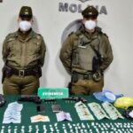 Detienen a dos hombres por trafico de cocaina y porte ilegal de armas en Molina
