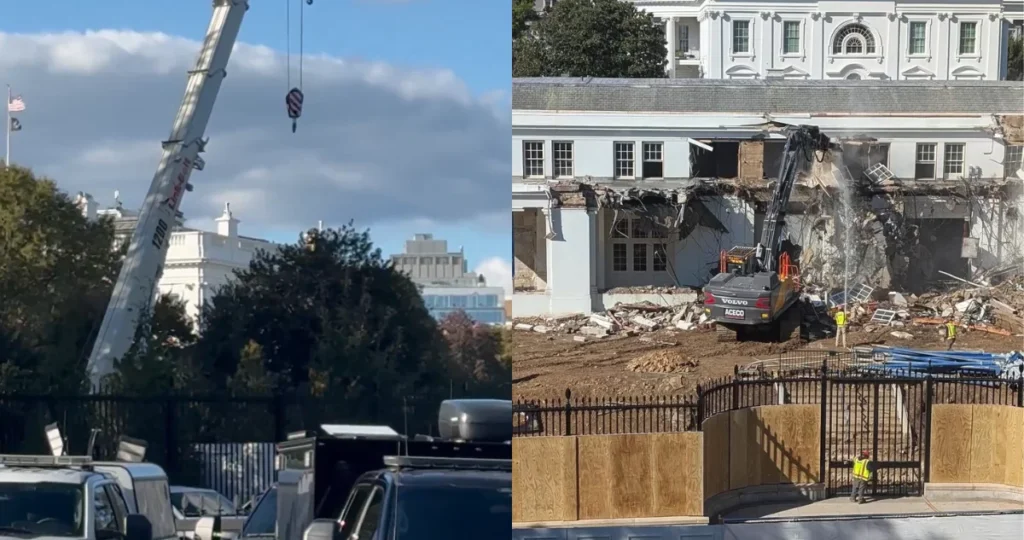 Trump inicia demolición parcial de la Casa Blanca para construir salón de baile 1 rrss por demolicion parte de la casa blanca por salon de baile de trump