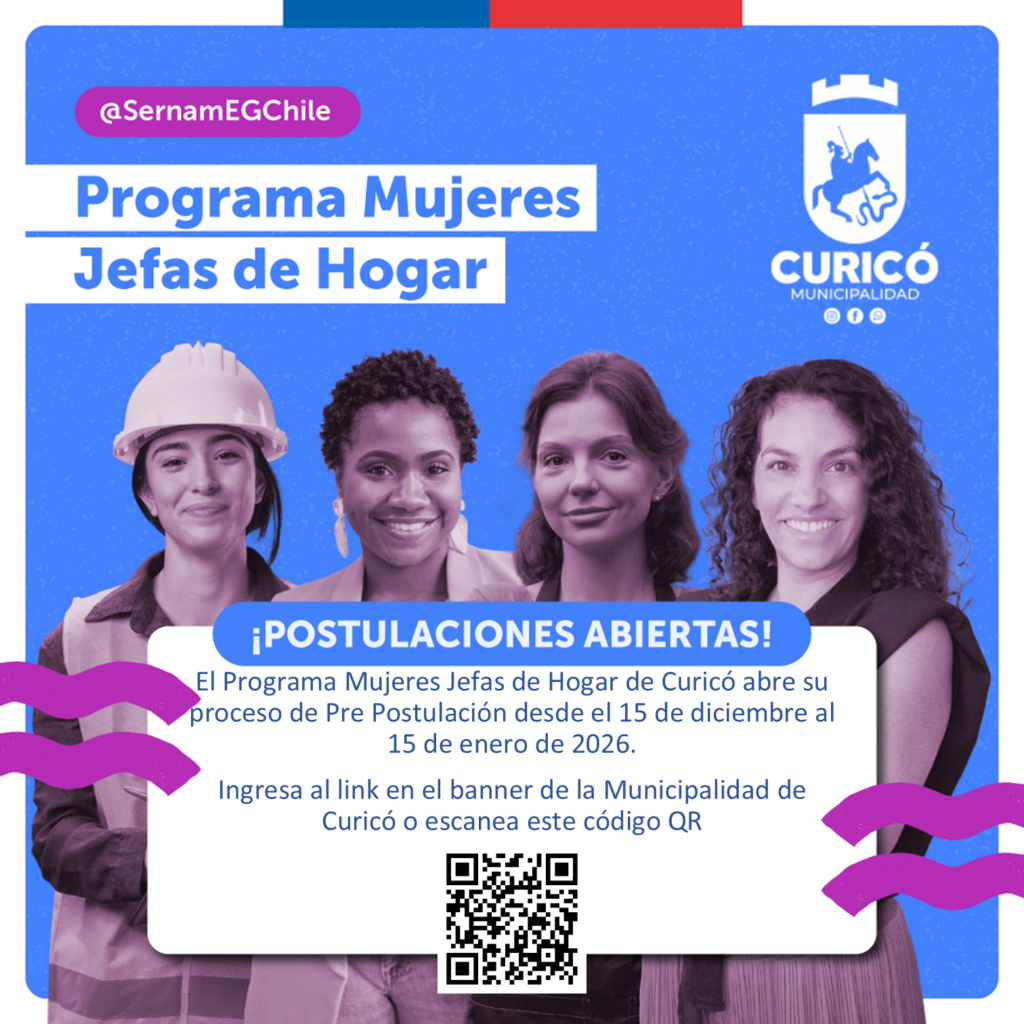 Curicó abre pre-postulación al Programa Mujeres Jefas de Hogar 2026 1 Diapositiva1