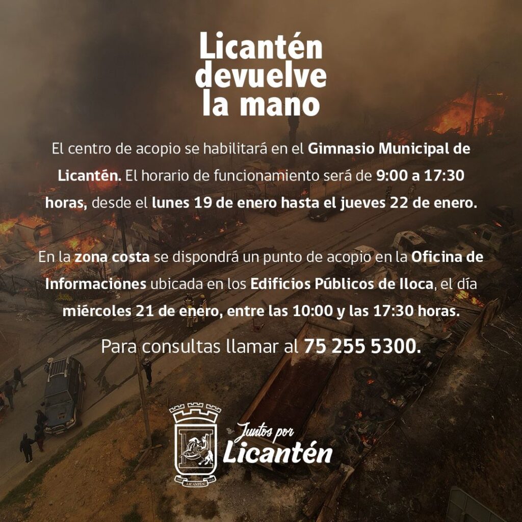 Licantén habilita centro de acopio por incendios forestales 2 WhatsApp Image 2026 01 18 at 18.49.00 2